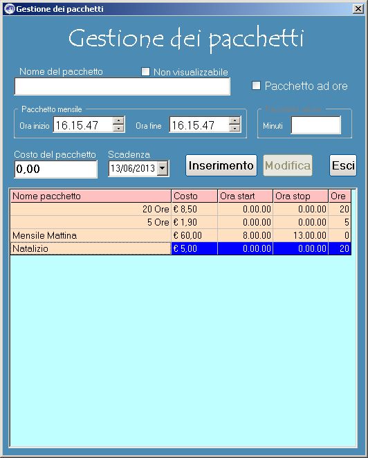 Anagrafica Pacchetti SOftware Ludoteca, Asili Nido e Baby Barking